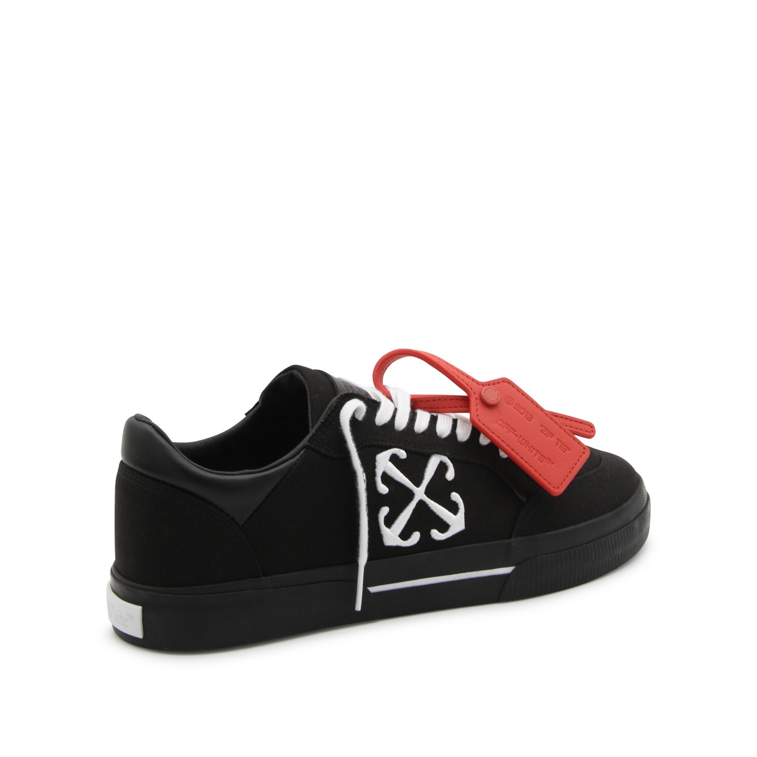 BLACK AND WHITE CANVAS VULCANIZED SNEAKERS - 3