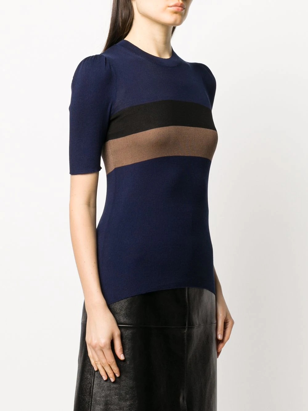 colour-block panelled knitted top - 3