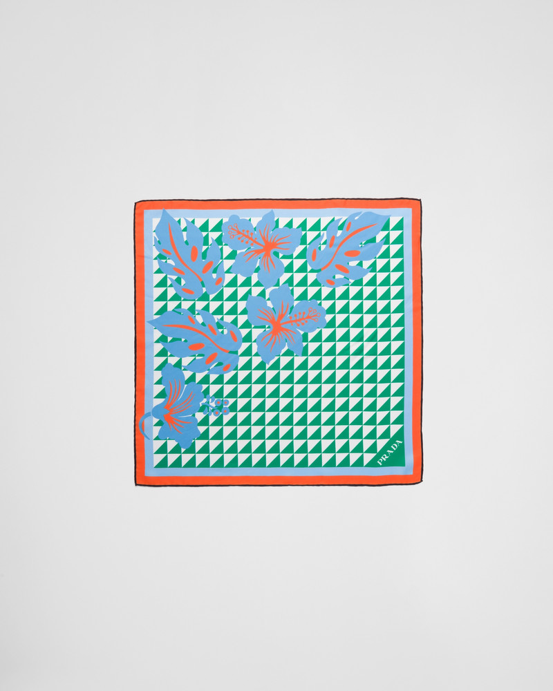 Printed silk twill scarf 3