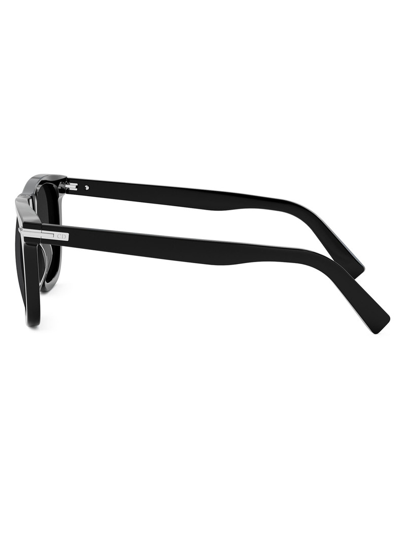 Men's DiorBlackSuit S13I Havana 53MM Square Sunglasses - Black Dark Grey 3
