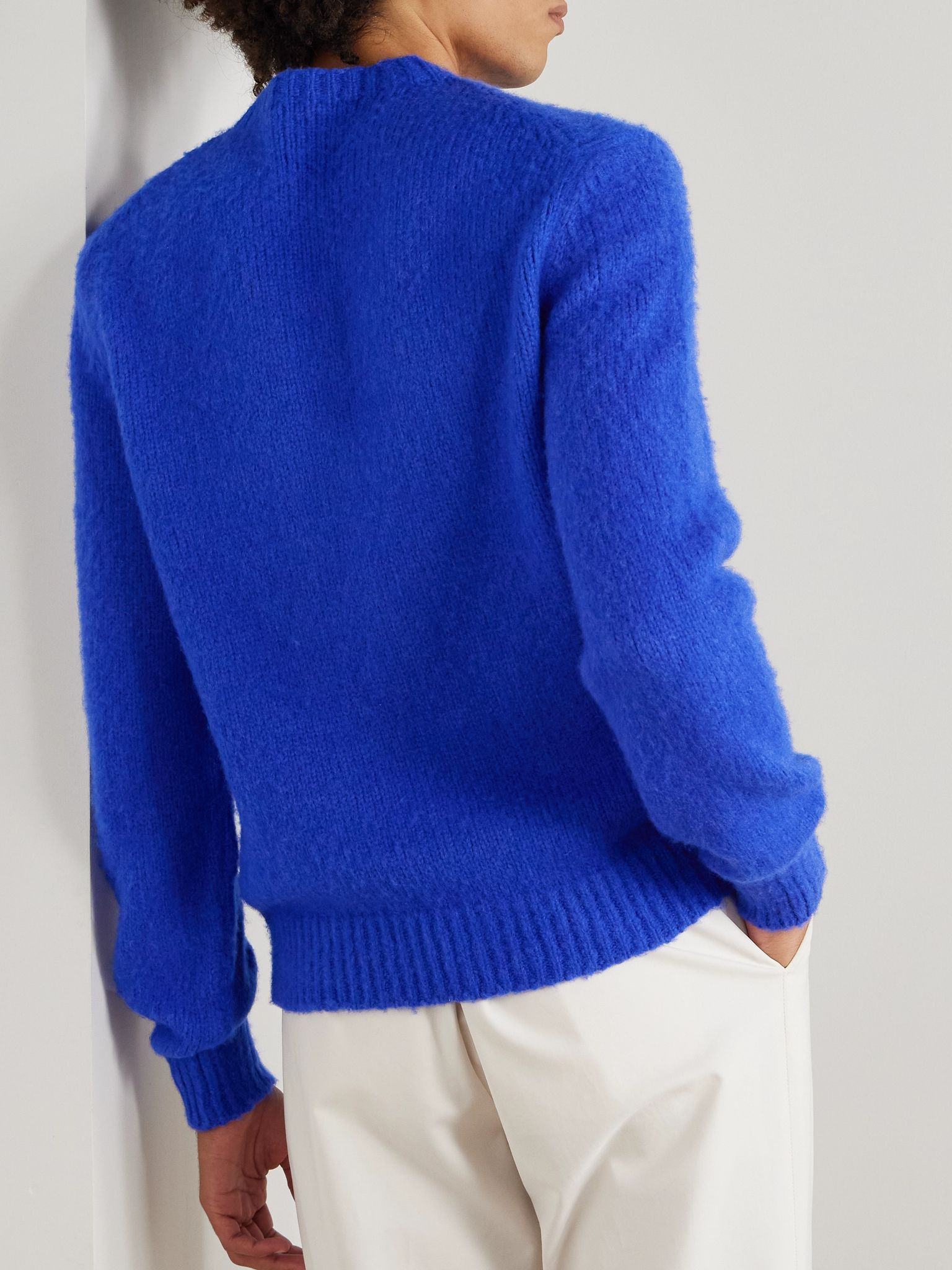 Brushed-Cashmere Sweater Blue - 4