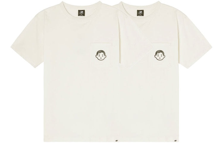 New Balance x Noritake Crossover Small Printing Sports Short Sleeve Couple Style White AMT12348-RSI - 3