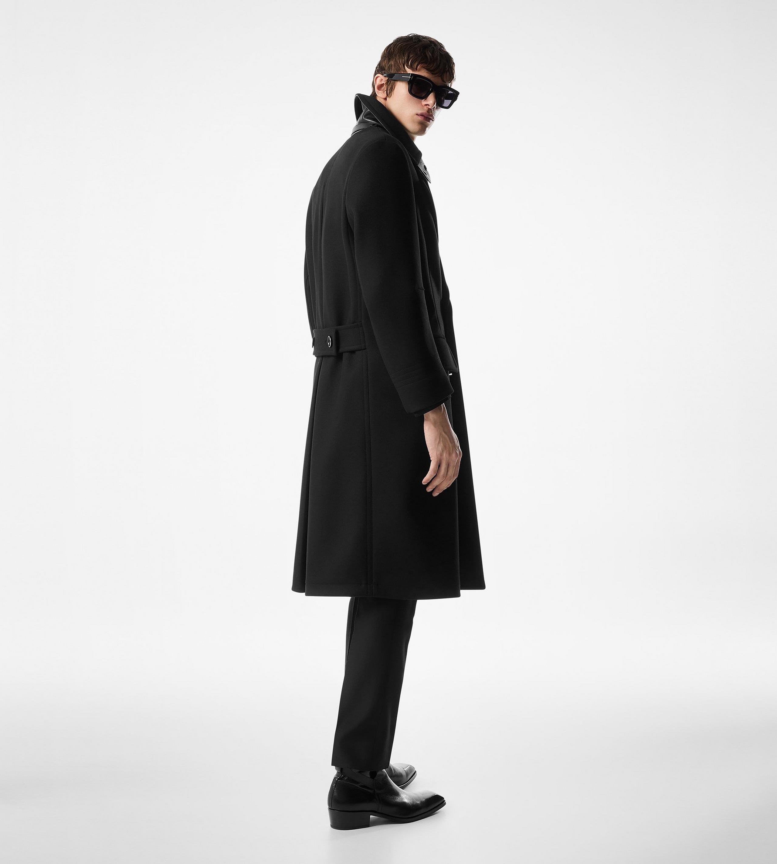 TWILL FELT BIKER COAT - 4
