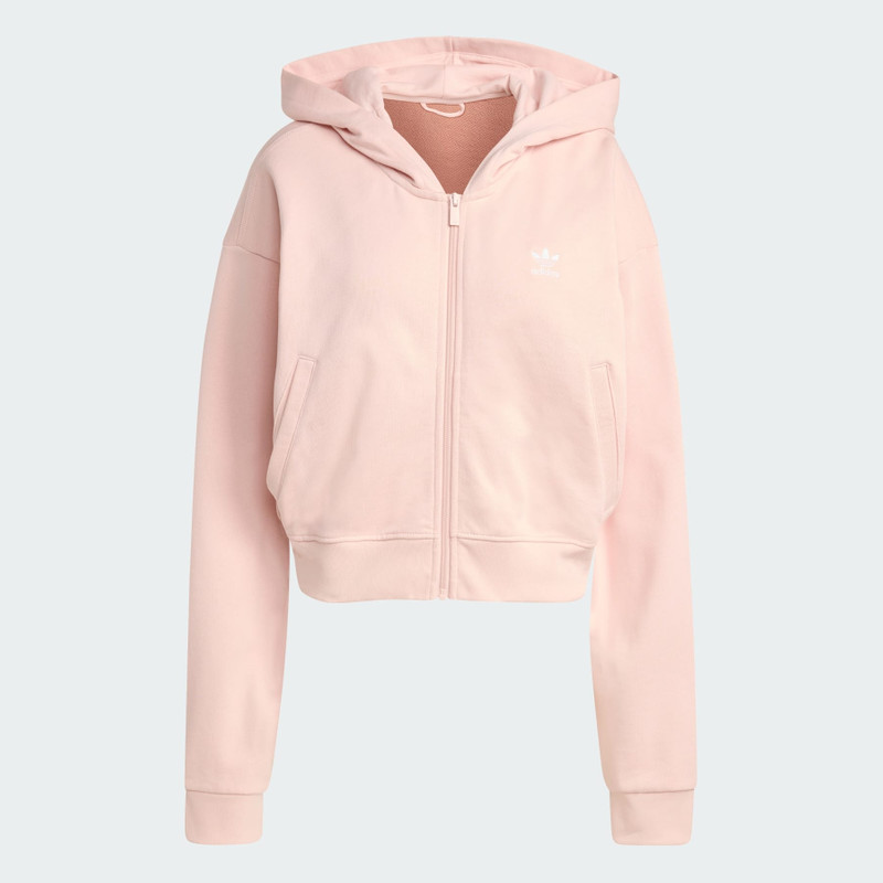 ESSENTIALS FRENCH TERRY CROPPED ZIP HOODIE 1