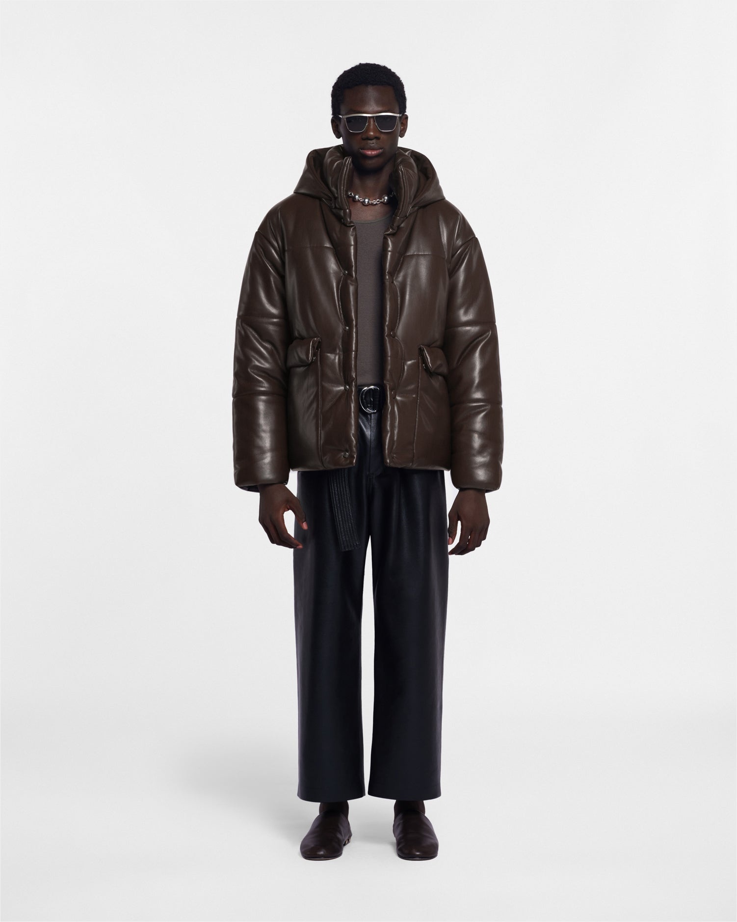 Okobor™ Alt-Leather Hooded Puffer - 2