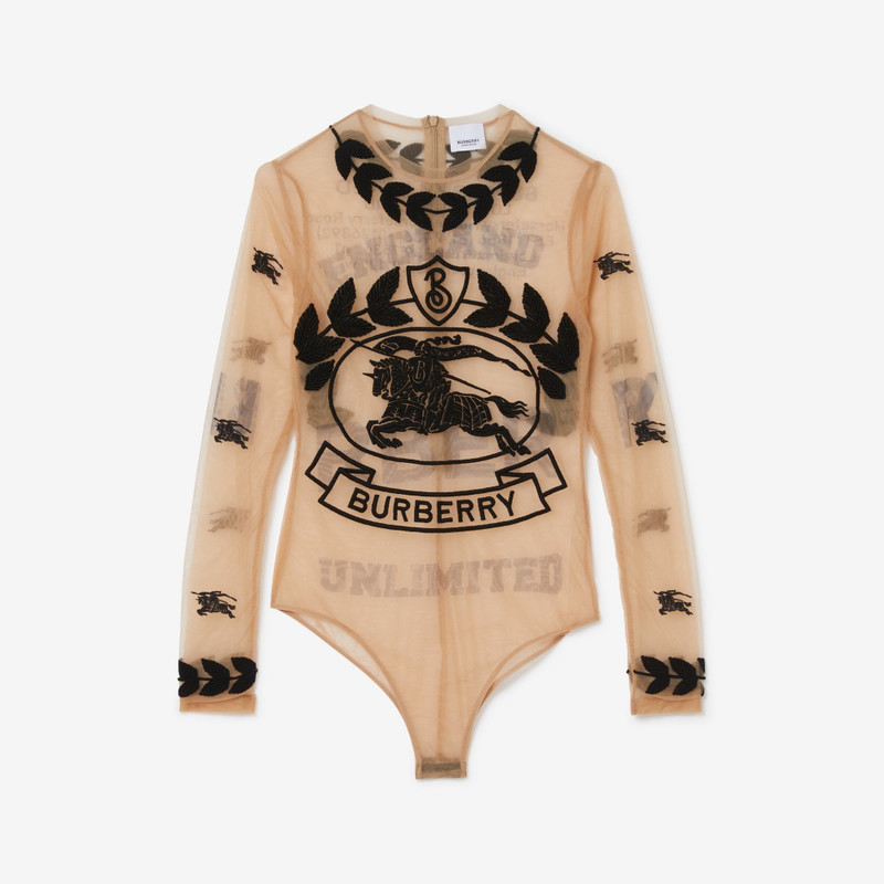 EKD Embroidered Stretch Tulle Bodysuit 1