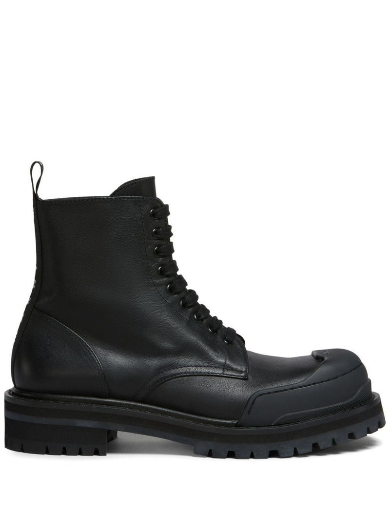 panelled toe combat boots 1