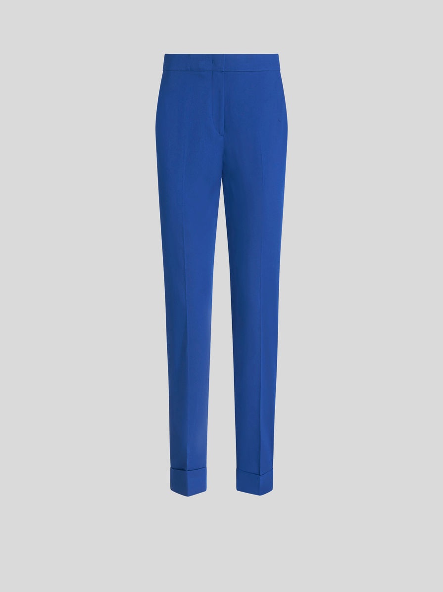 CROPPED STRETCH FABRIC TROUSERS - 1