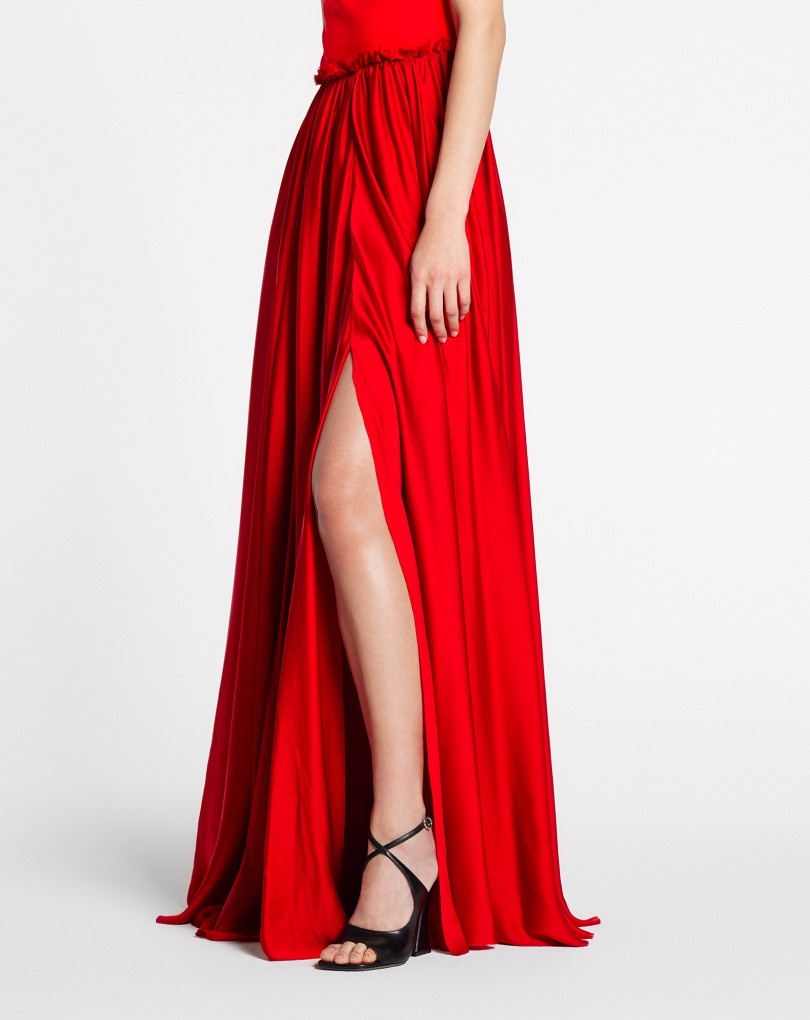 LONG CHARMEUSE TRIBUTE DRESS - 4