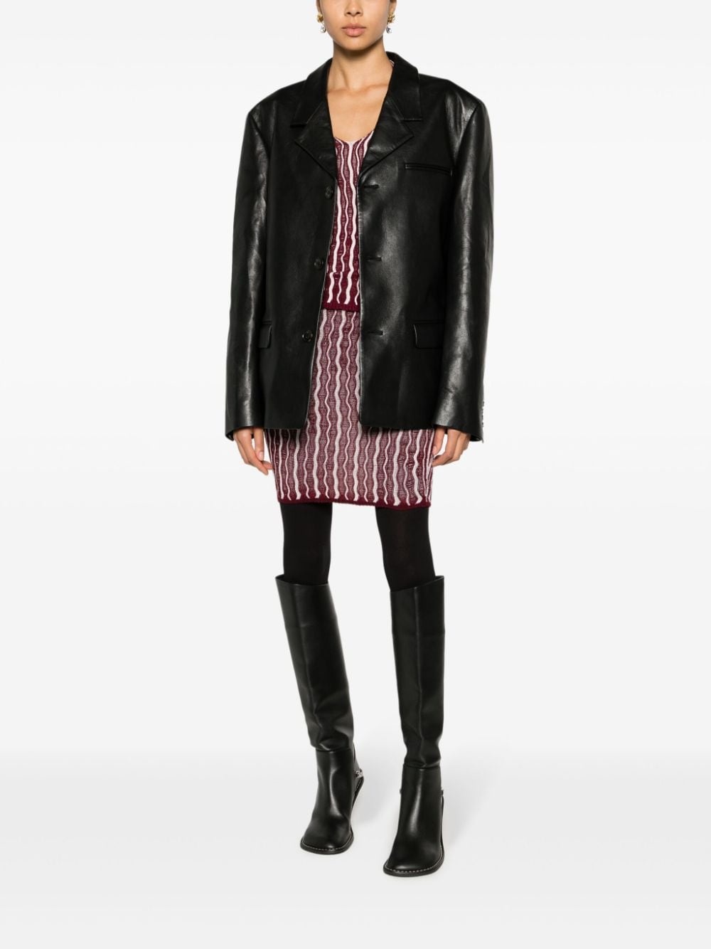 Rox regenerated-leather blazer - 2