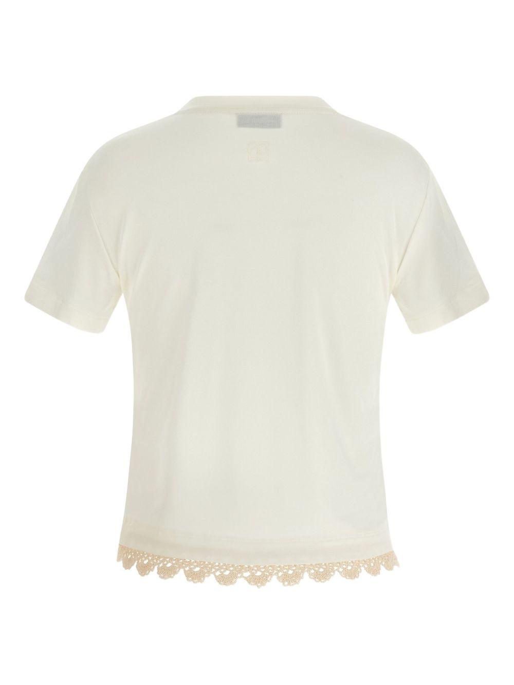 crochet-hem crew-neck T-shirt - 2