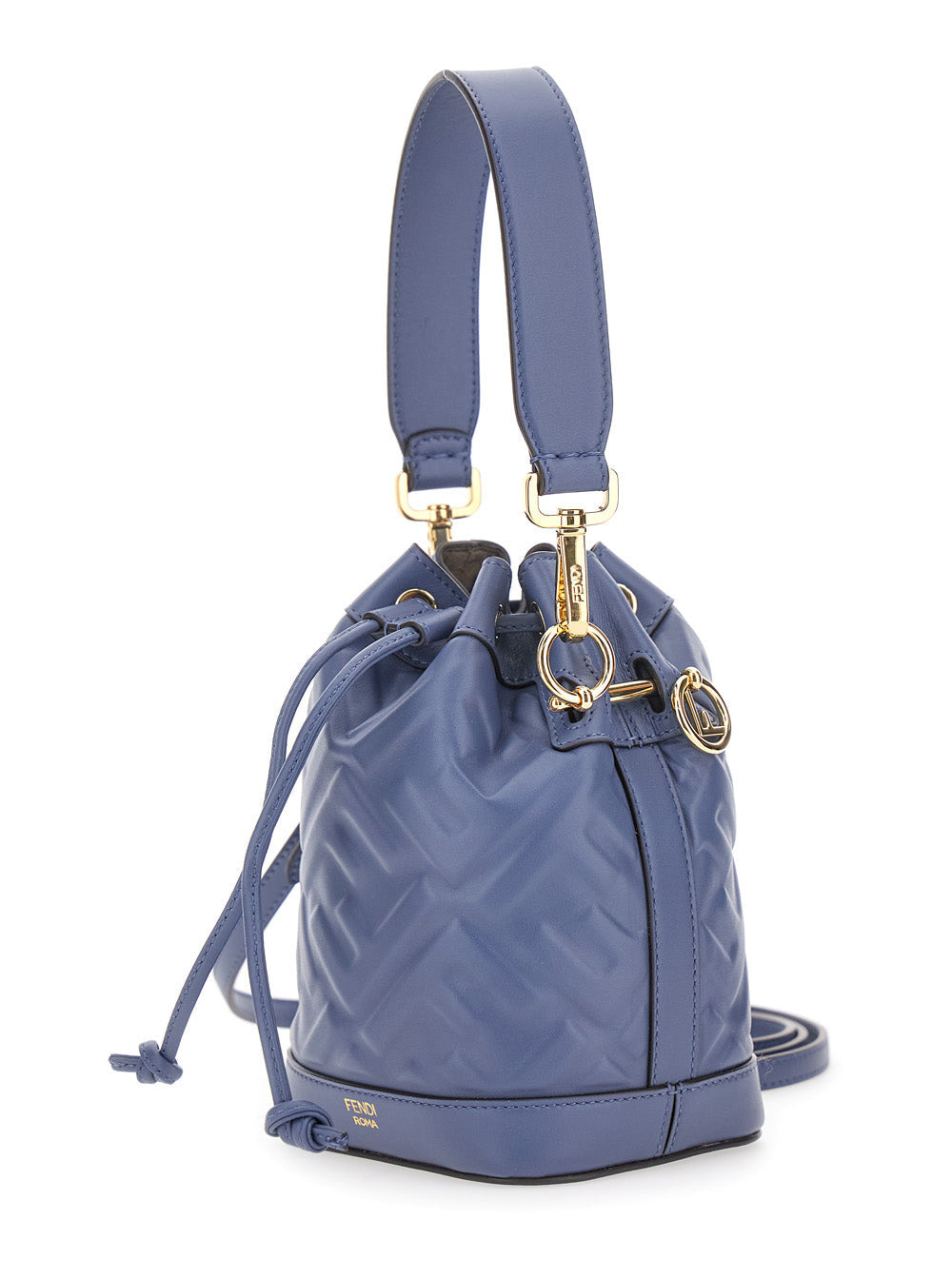 Fendi Women 'Mon Tresor' Blue Mini Handbag With Adjustable And Removable Shoulder Strap And All-Over - 2