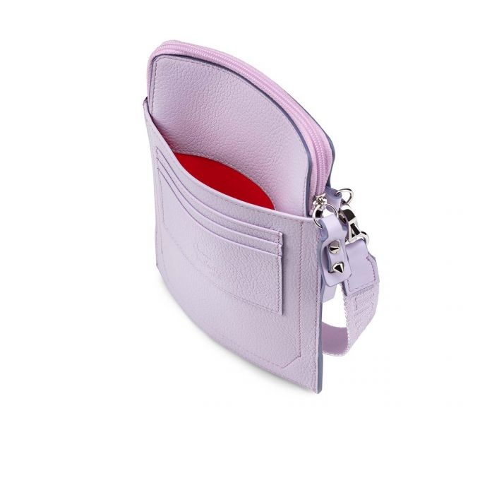 Christian Louboutin Loubitown Spike Zip Leather Crossbody Bag in Pink