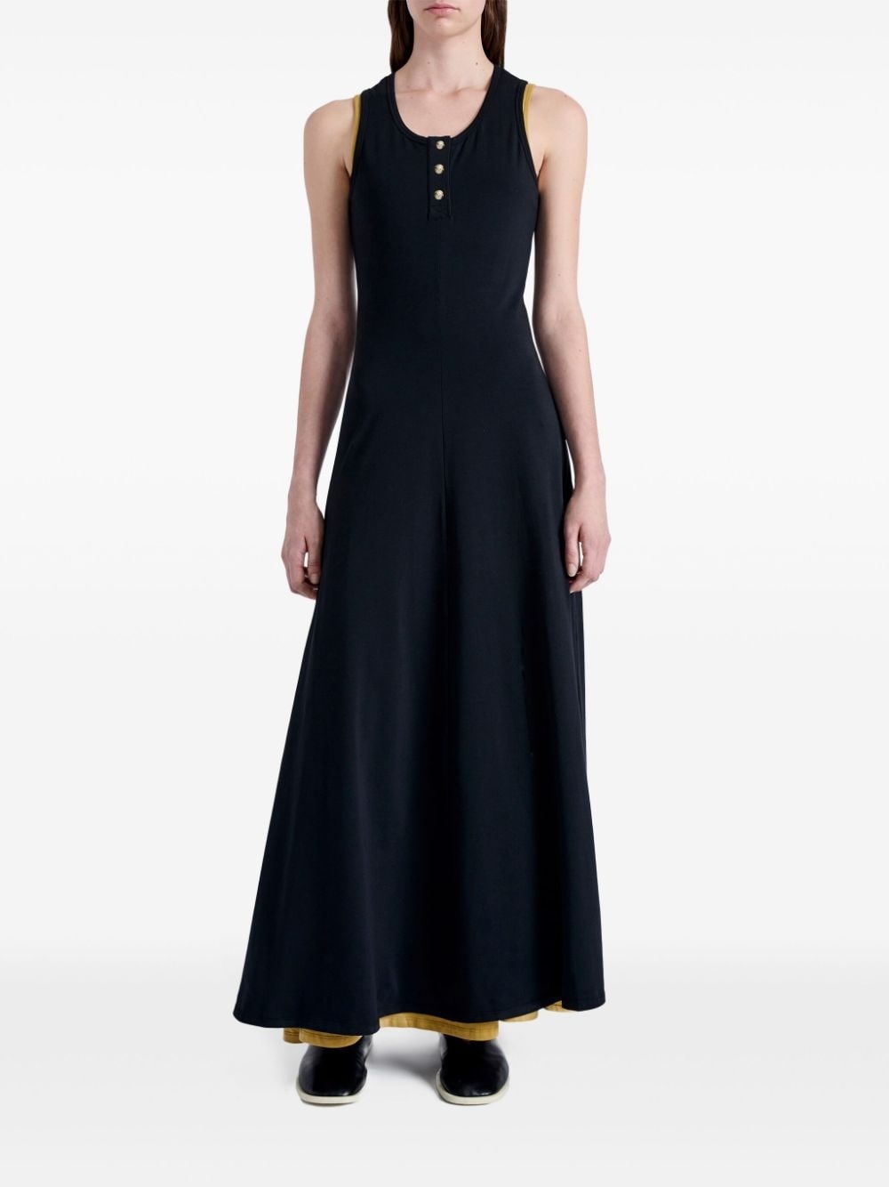 layered cotton-blend dress - 2