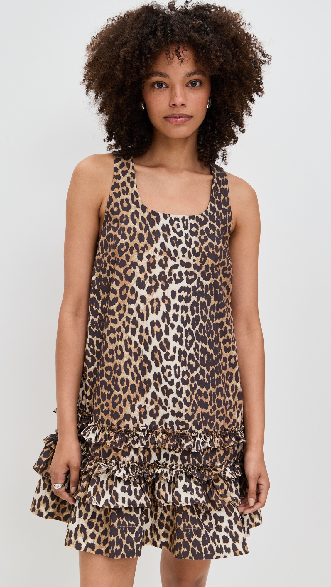 Printed Cotton Poplin Mini Dress - 6