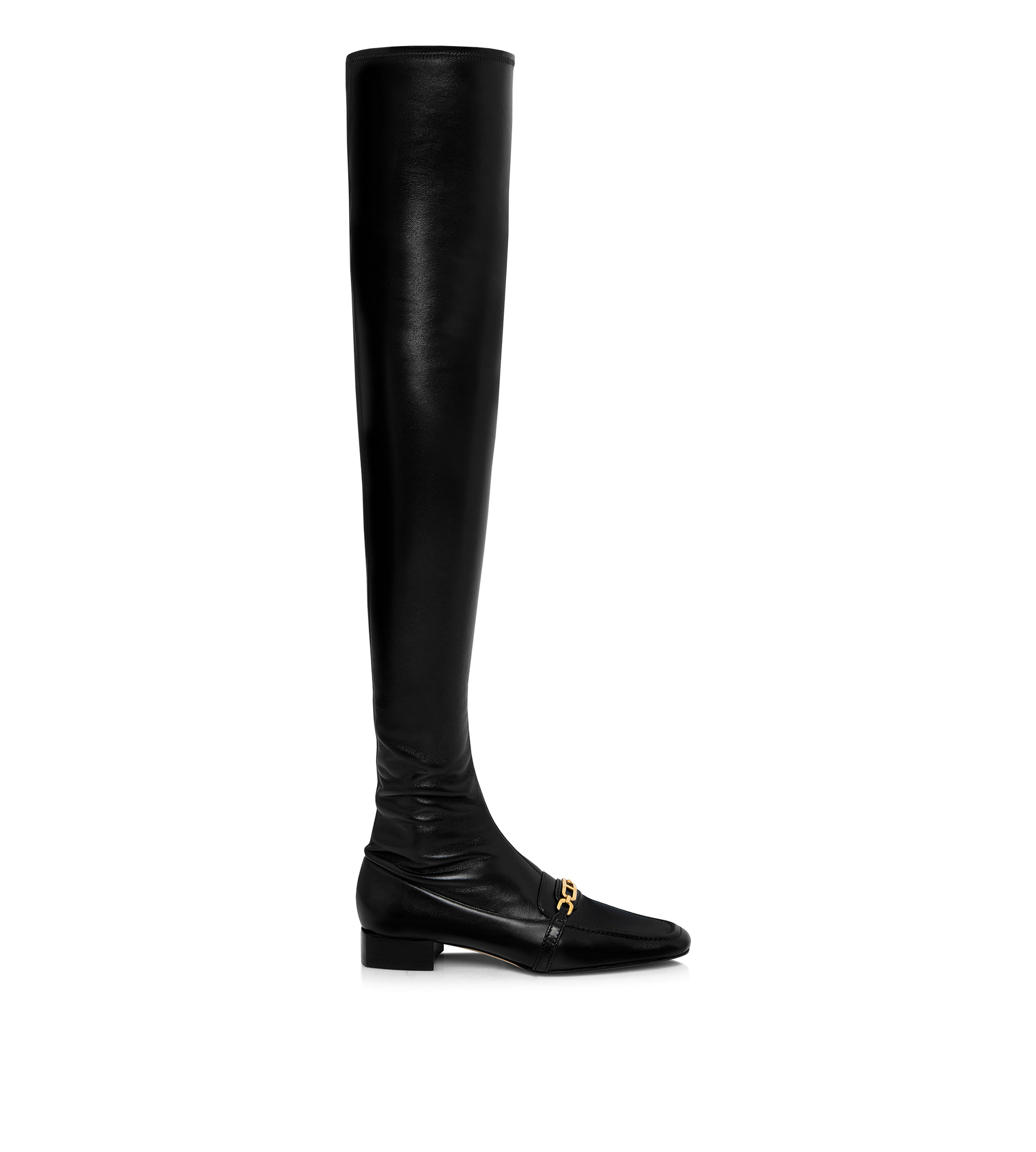 STRETCH NAPPA AND CALF LEATHER WHITNEY OVER THE KNEE BOOT - 1