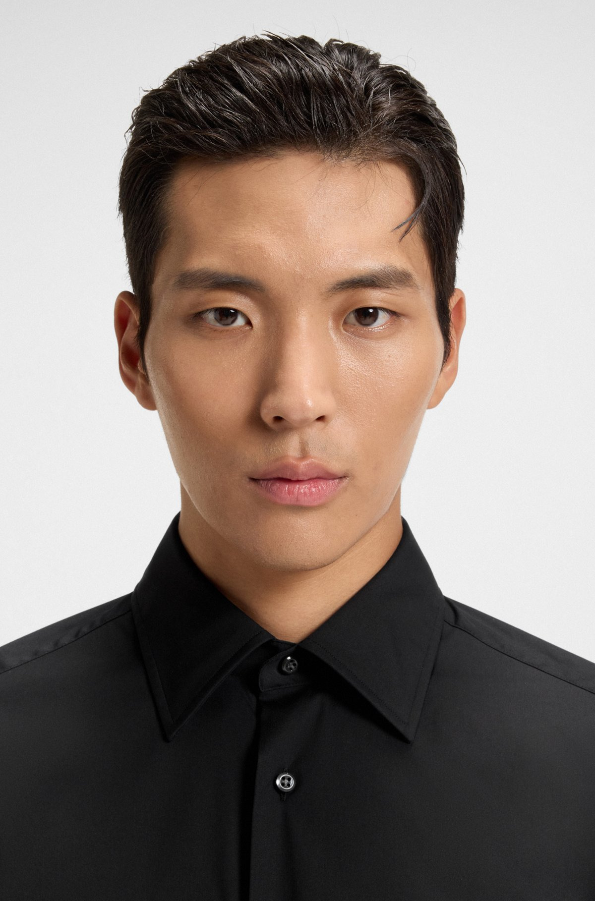 SLIM-FIT SHIRT IN STRETCH COTTON POPLIN - 3