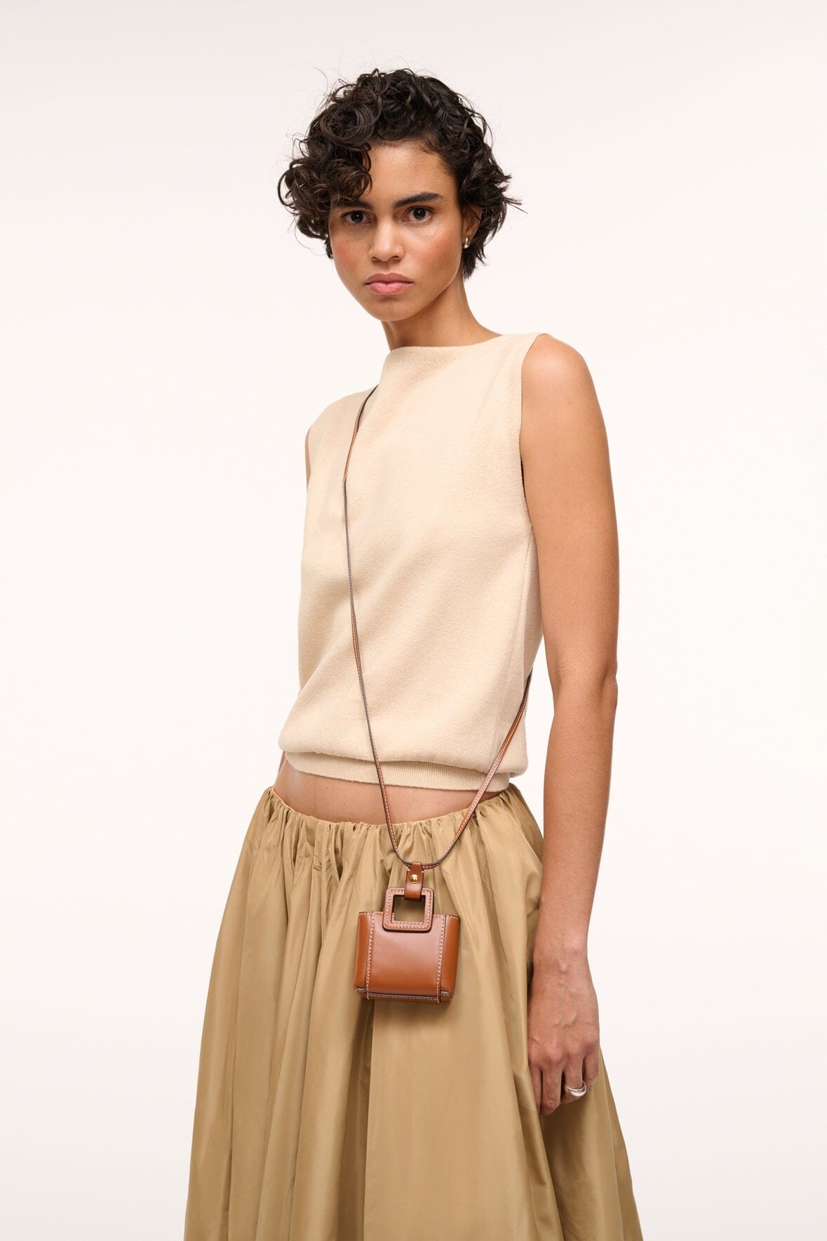 STAUD SHIRLEY MICRO NECKLACE TAN - 2