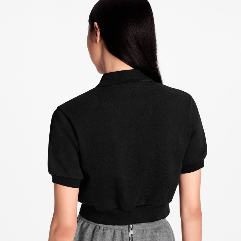 Cropped Monogram Button Polo Top 4