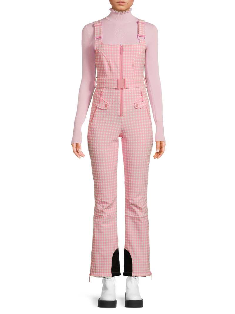 Women's Fernie Gingham Ski Bib - Peony Gingham 3