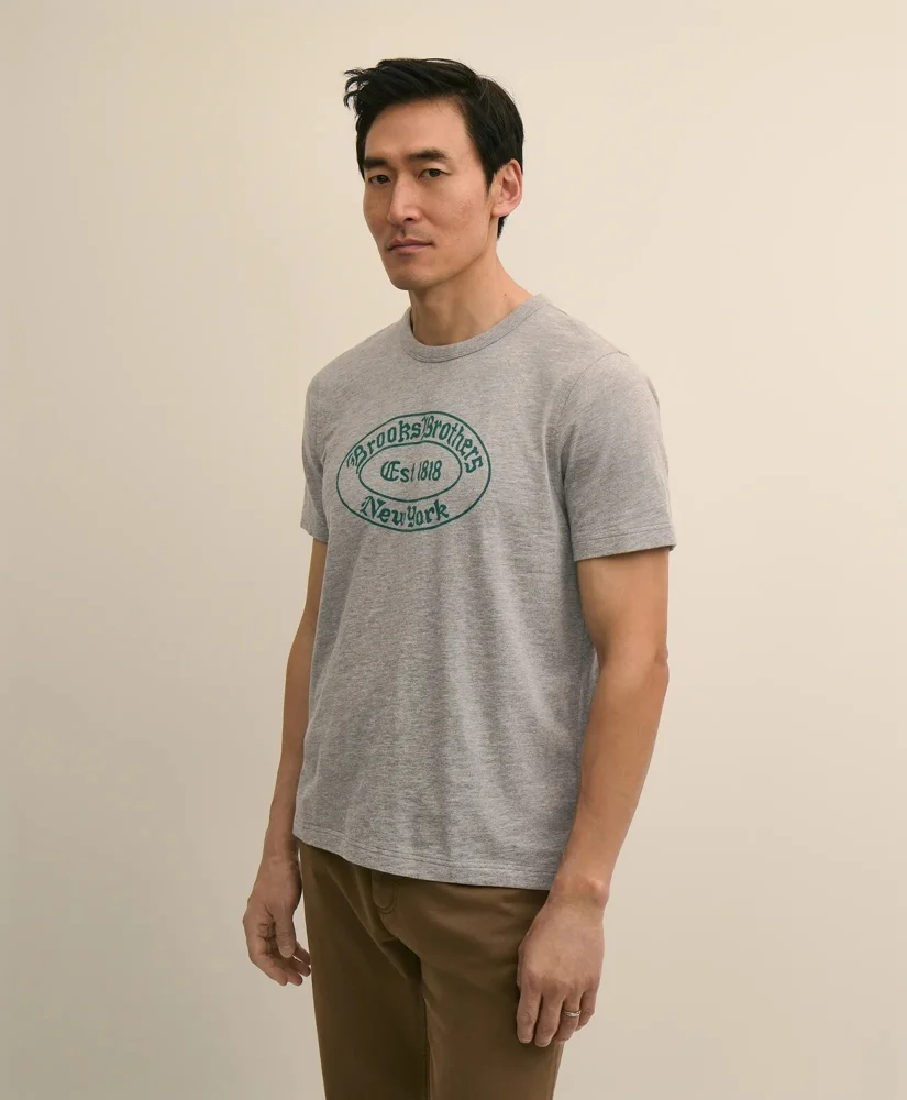 Cotton Slub Knit Brooks Brothers Graphic T-Shirt - 1