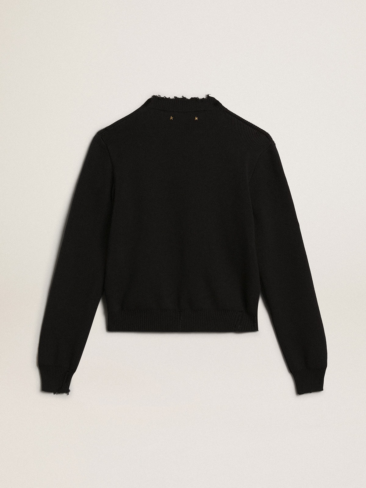 Women’s round-neck sweater in dark blue cotton - 6