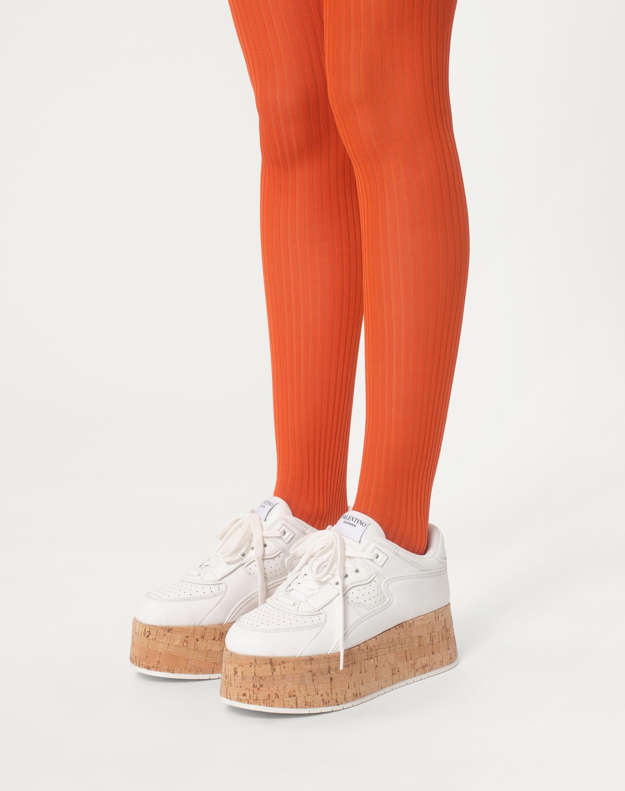 Valentino FREEDOTS XL CALFSKIN AND CORK SNEAKER | REVERSIBLE