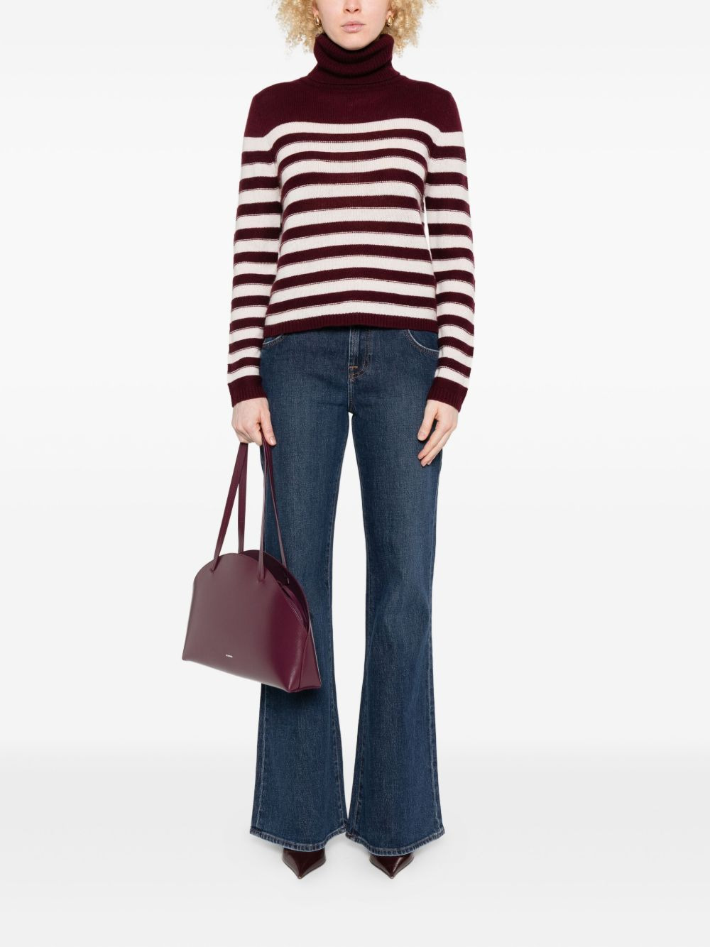 turtleneck striped sweater - 2