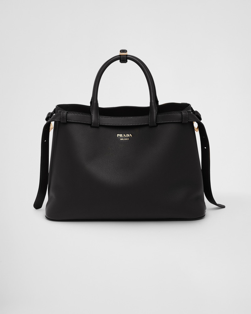 Prada Buckle medium leather handbag with double belt - 1
