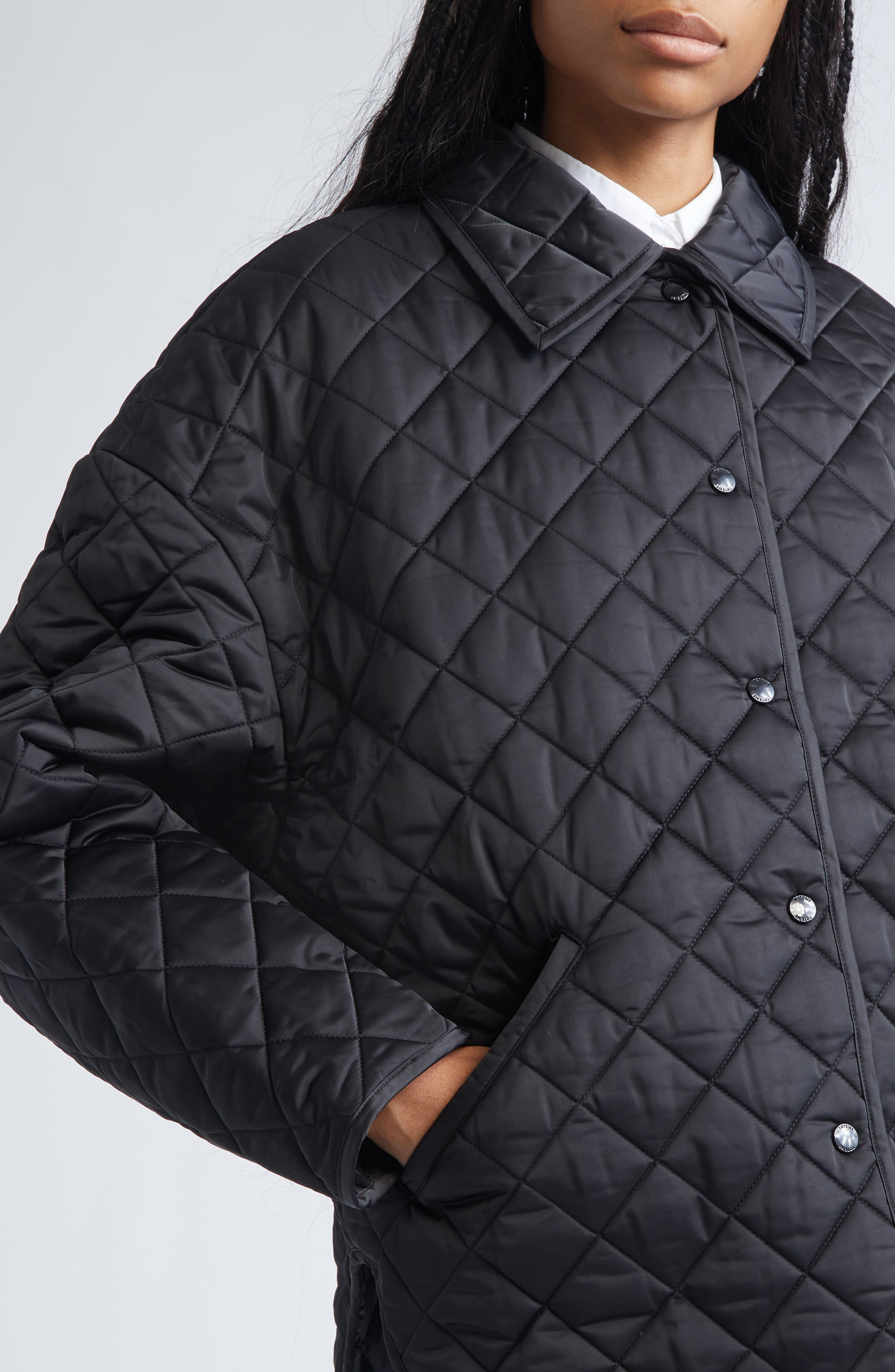 TOTEME Oversize Quilted Jacket in Black at Nordstrom - 5