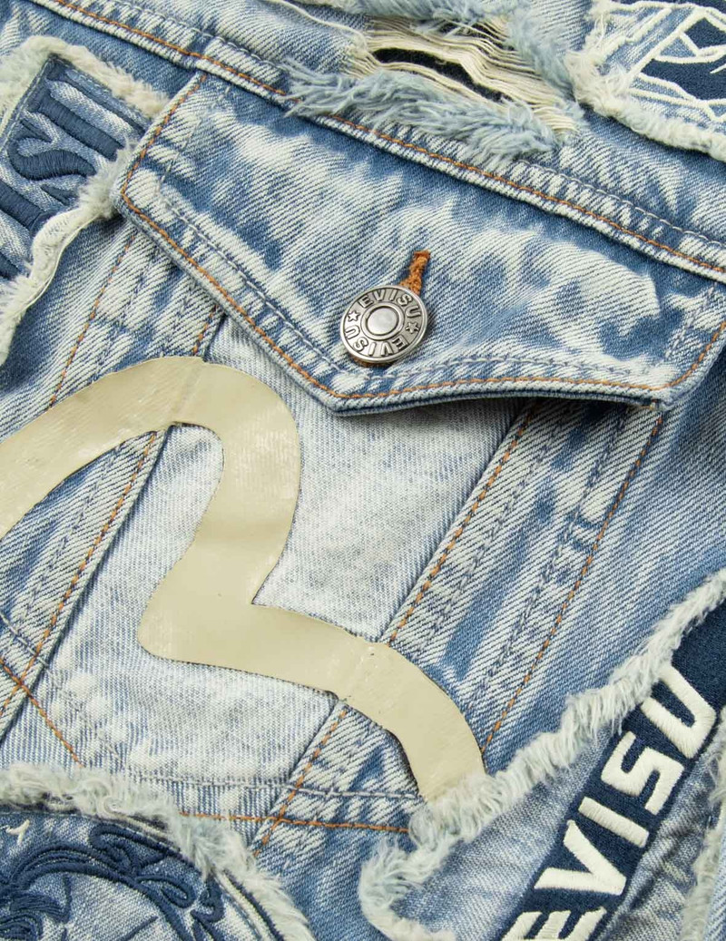 MULTIPLE BADGES DECONSTRUCTED LOOSE FIT DENIM VEST 5