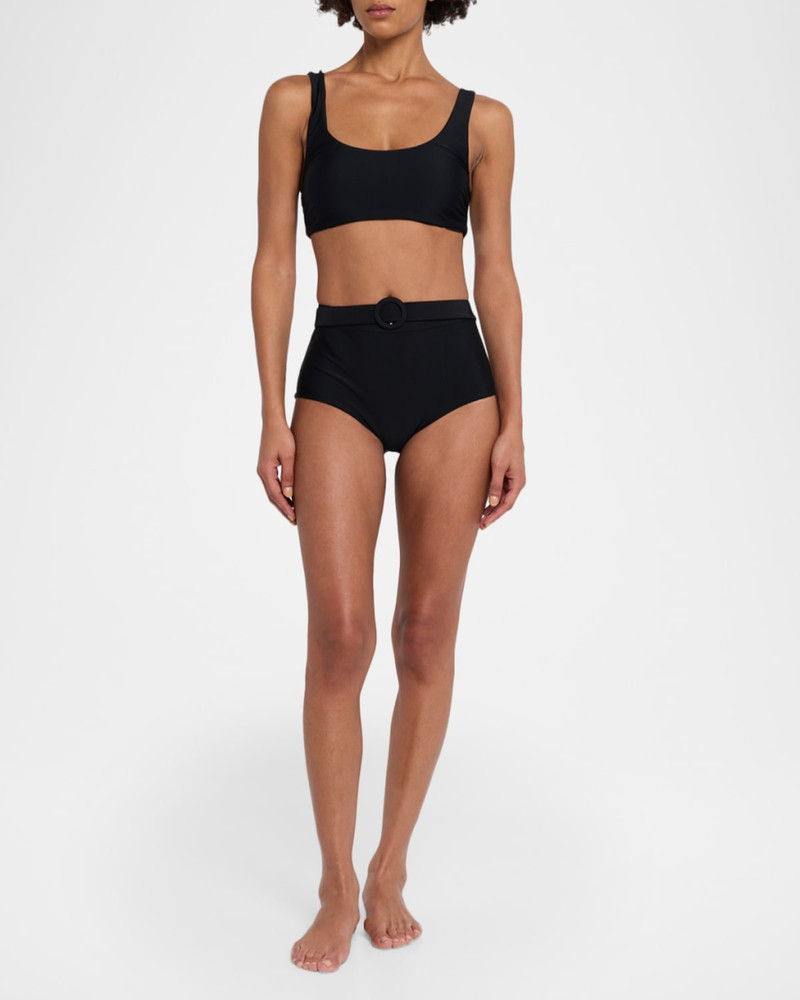 RAMY BROOK Danica Belted High-Waist Bikini Bottoms outlook