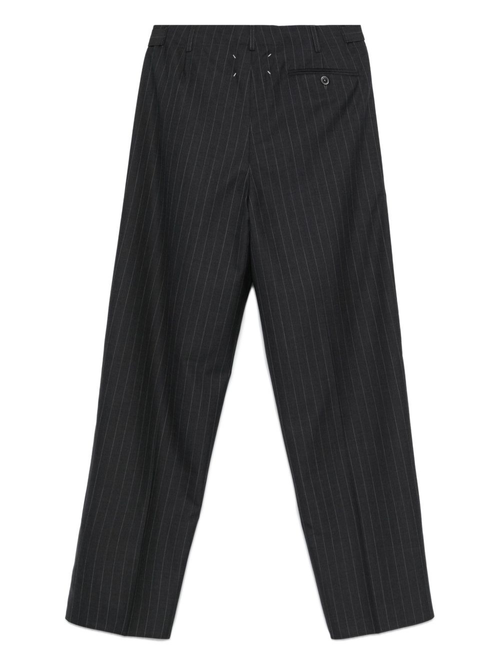pinstripe drawstring trousers - 2