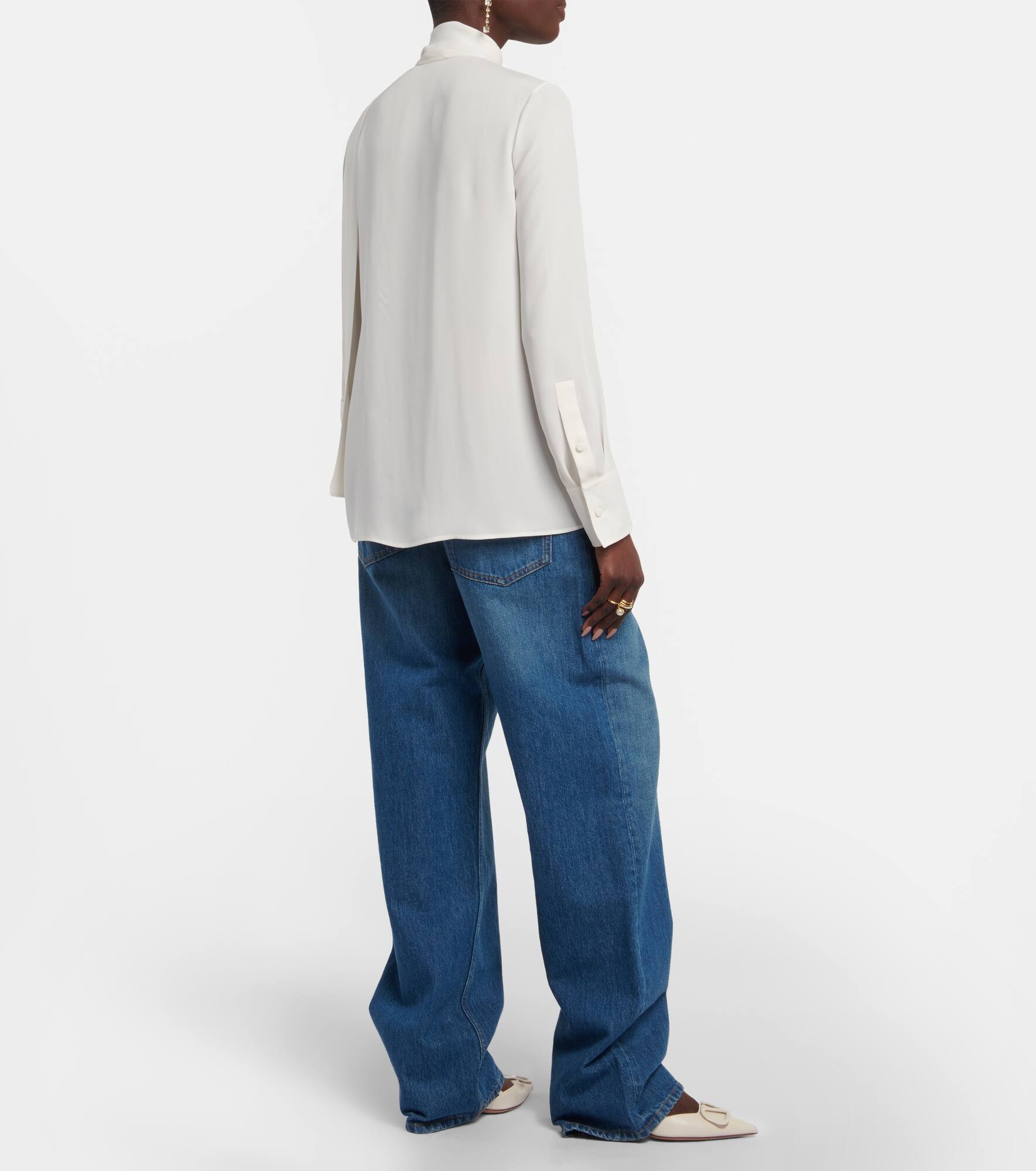 Tie-neck silk blouse - 3
