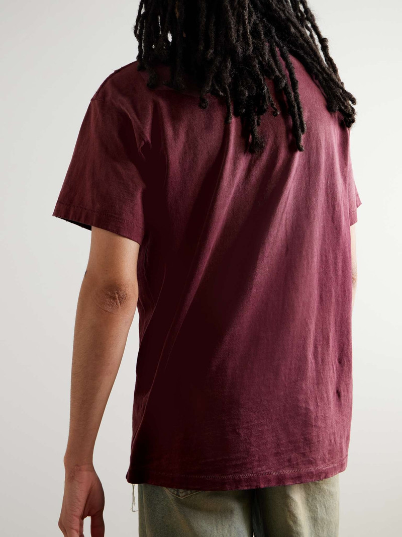 Logo-Print Distressed Cotton-Jersey T-Shirt 3