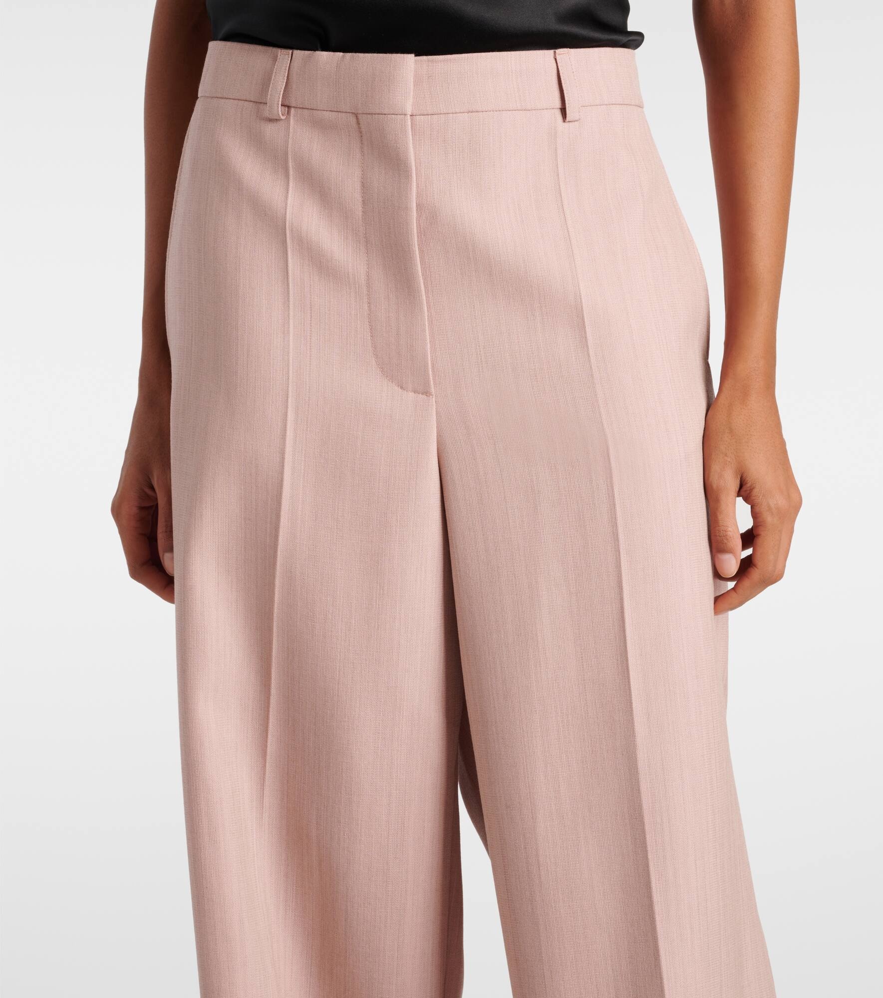 Low-rise wool wide-leg pants - 4