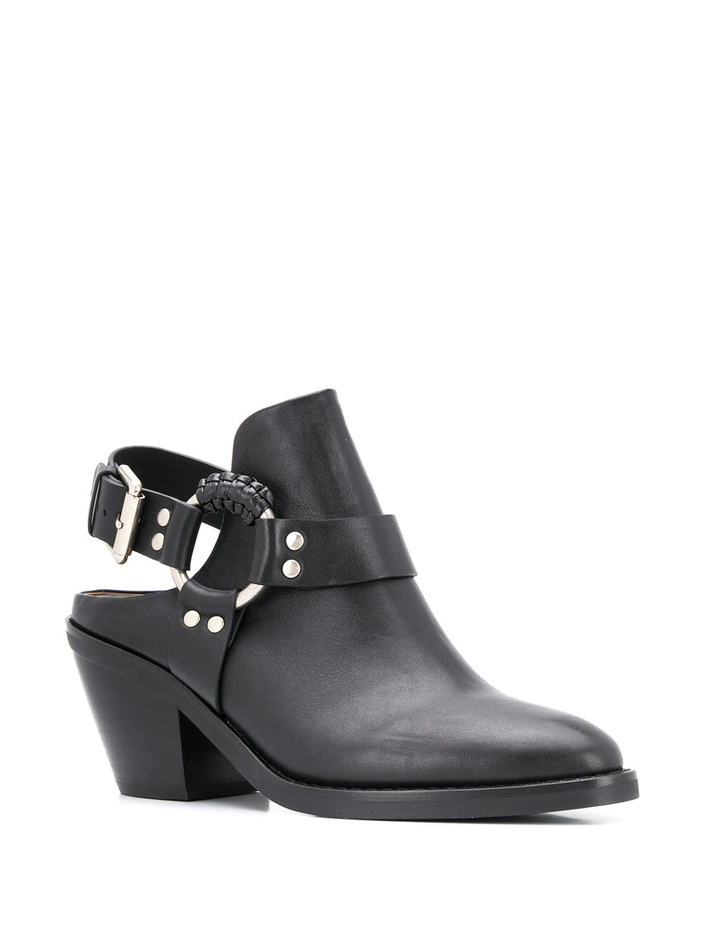 buckle strap mule boots - 2