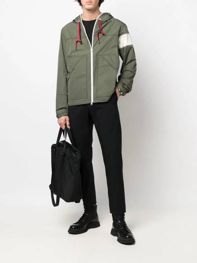 Moncler logo patch hooded jacket outlook