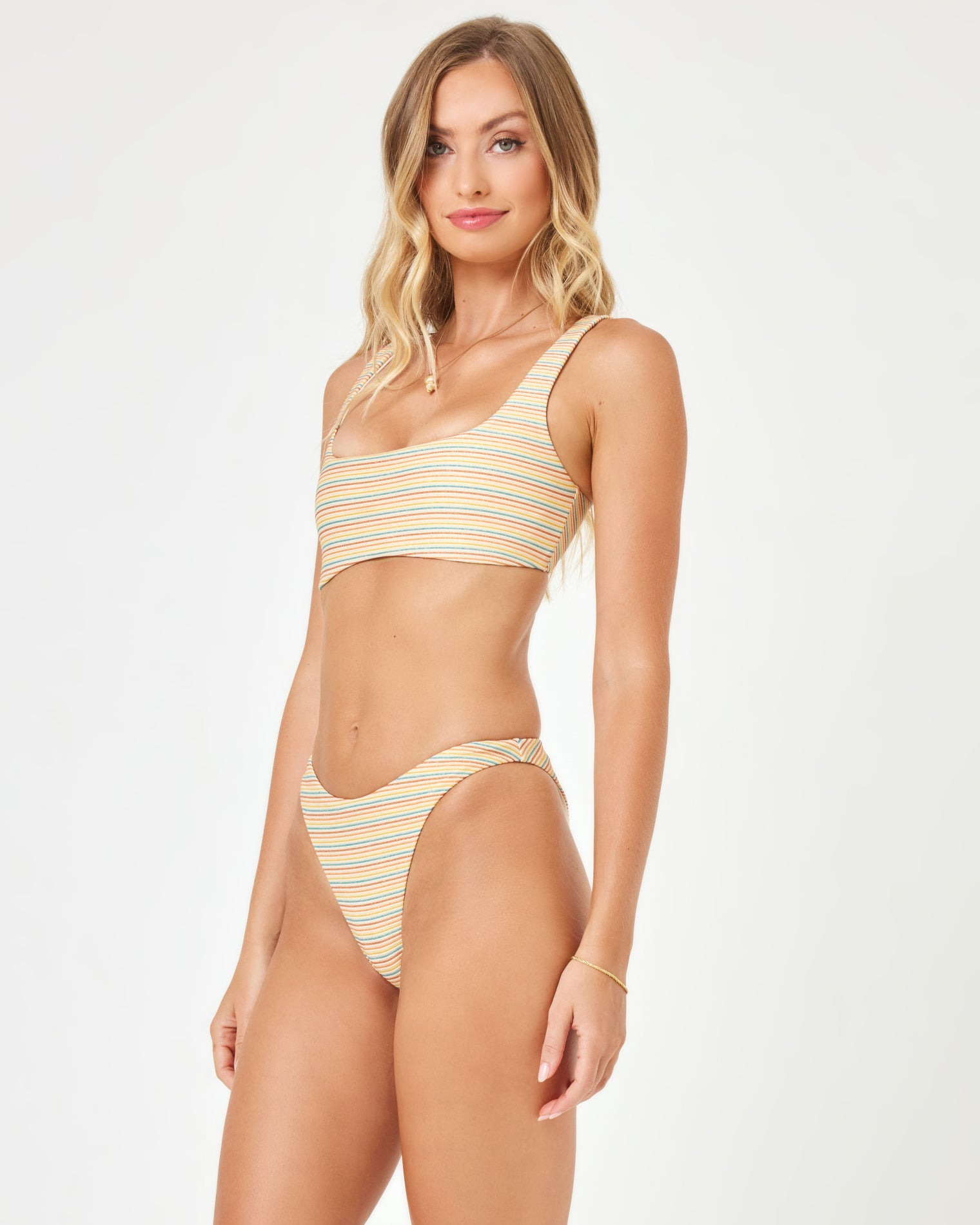 Shimmer Stripe Madonna Bikini Bottom - 4