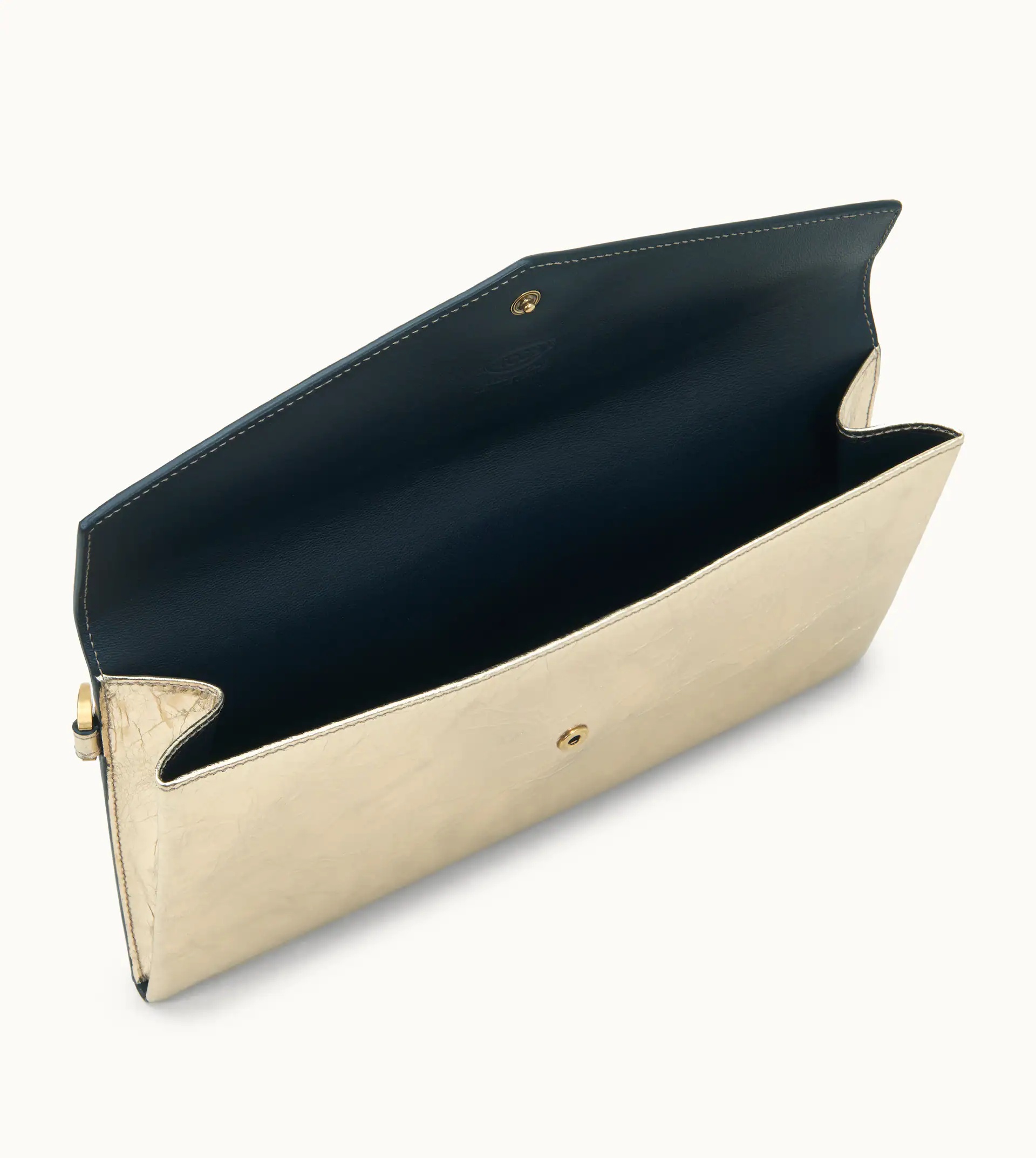 POUCH IN LEATHER MAXI - GOLD - 2