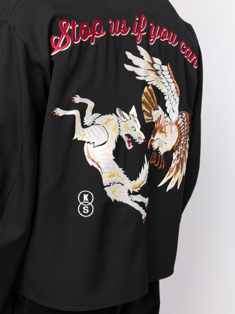 x Kozaburo embroidered shirt jacket - 5