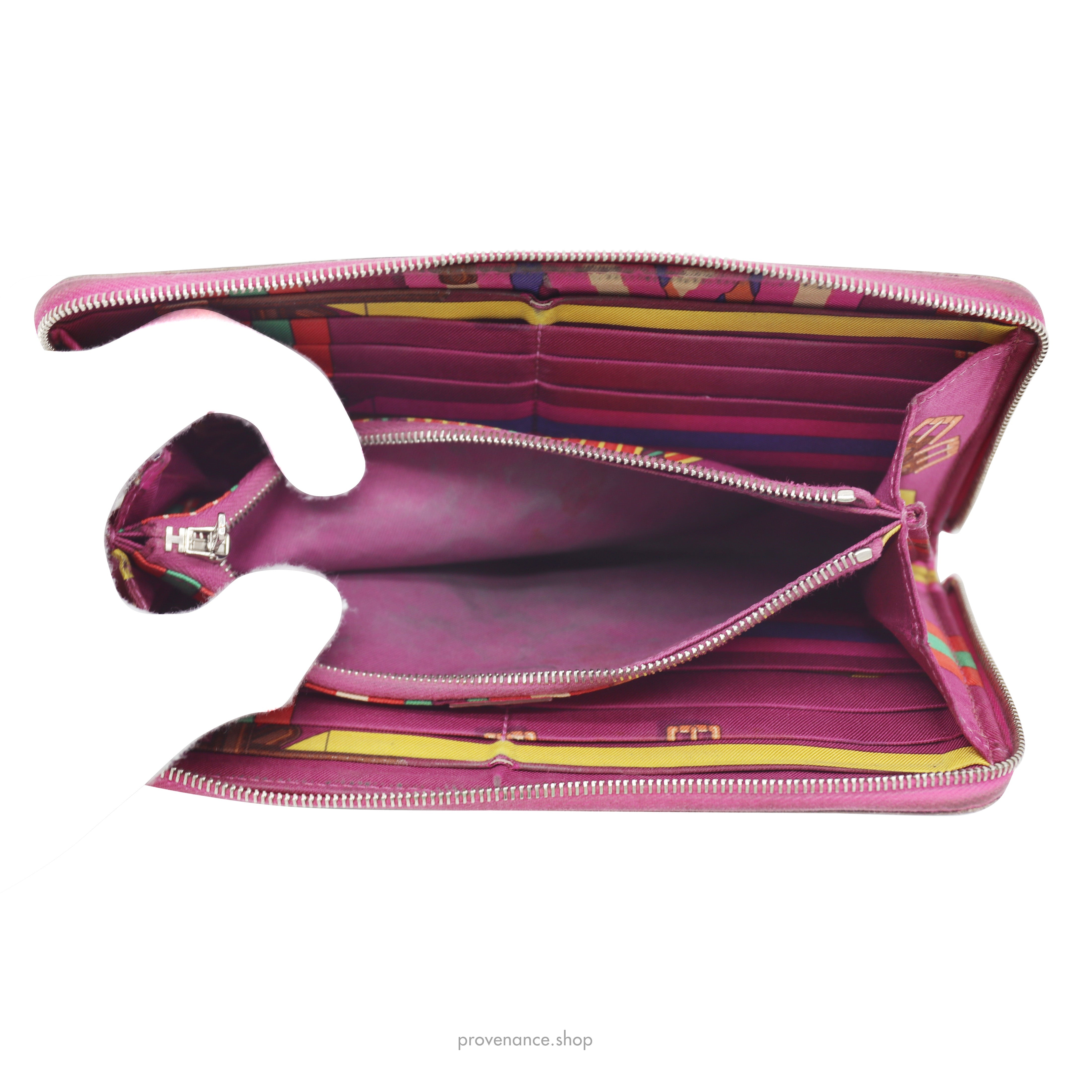 Hermes Silkin Classic Wallet Large Model - Black/Fuchsia - 10