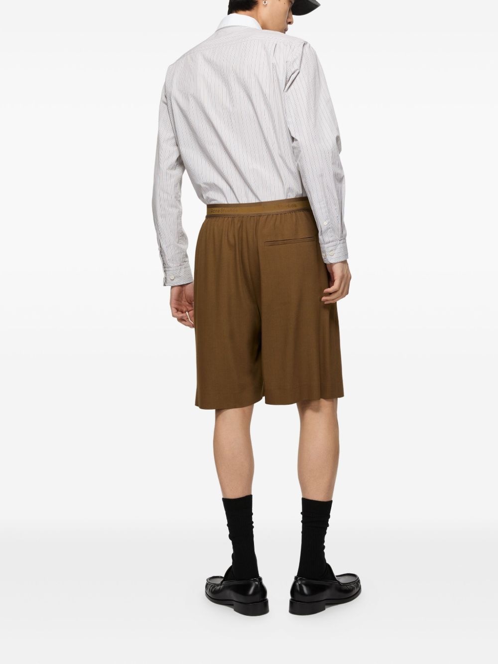 pleated wide-leg shorts - 3