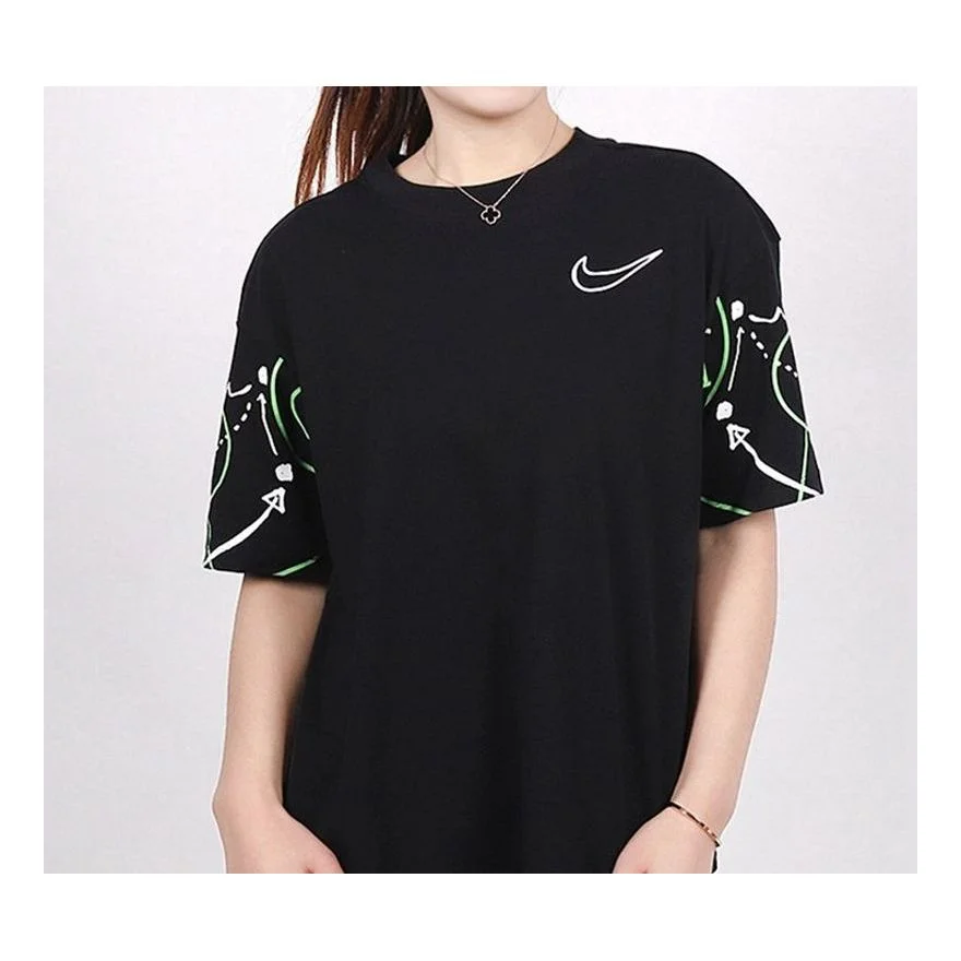 (WMNS) Nike Nsw Summer Hoops Casual Short Sleeve Black CW6754-010 - 1