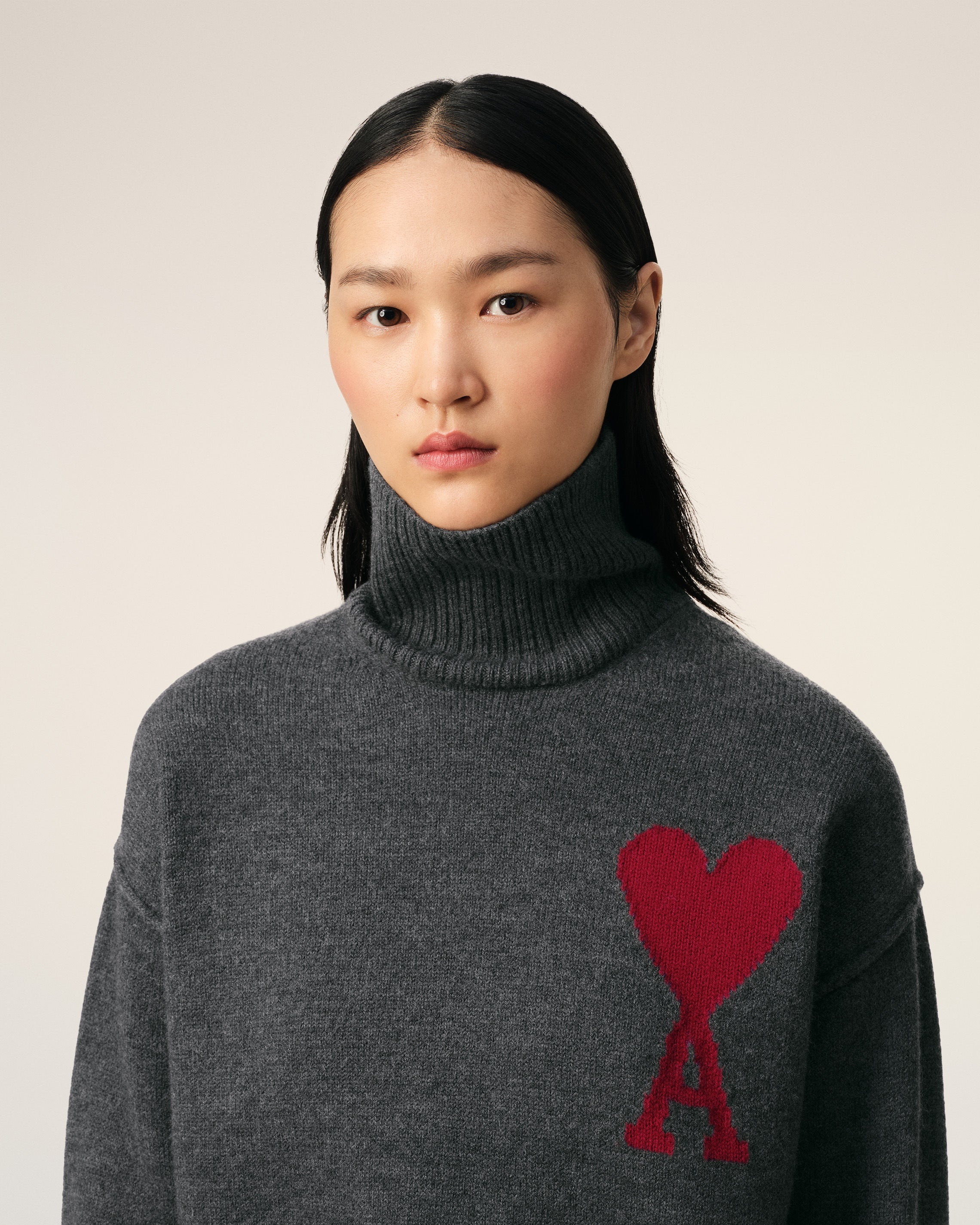 GREY WOOL AMI DE COEUR SWEATER - 4