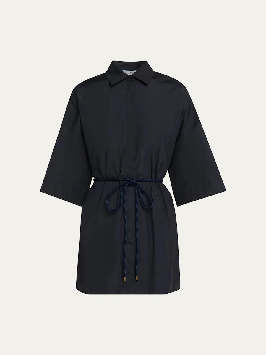 Mancora Belted 3/4-Sleeve Cotton Button-Down Shirt - 1