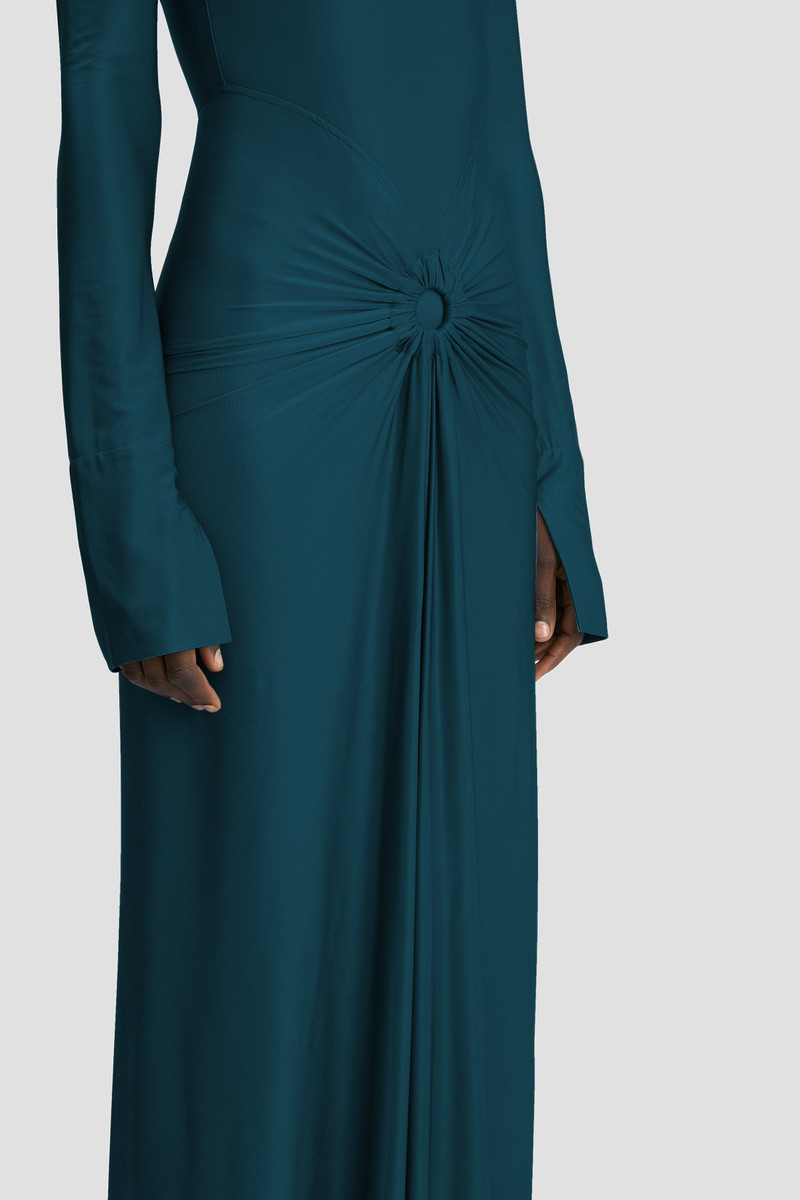 Frances Midi Dress In Dark Teal 4