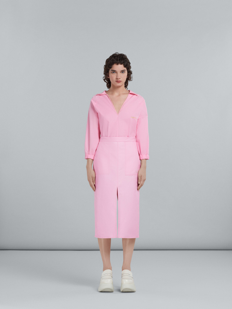Marni PINK SKIRT IN TECHNICAL COTTON-LINEN outlook