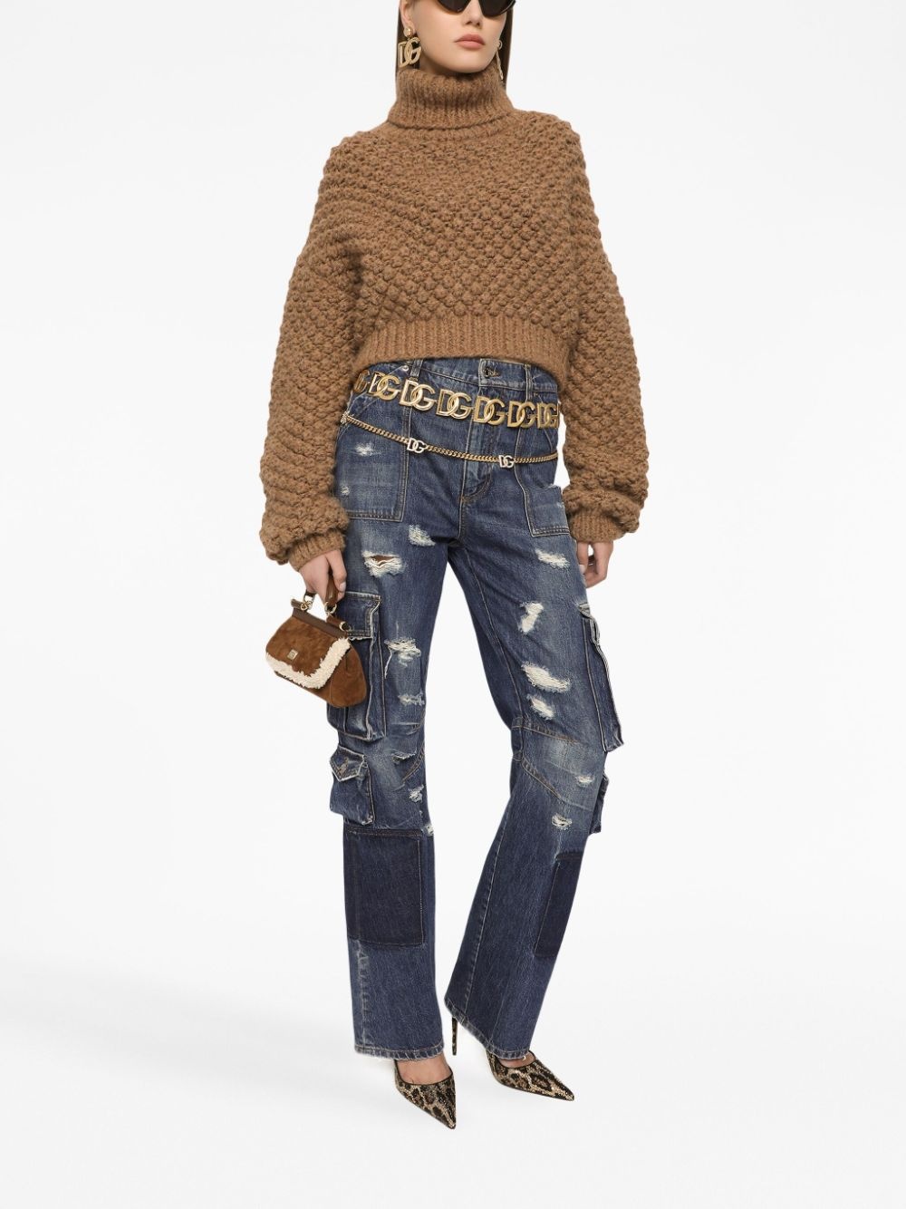 roll-neck cropped jumper - 3