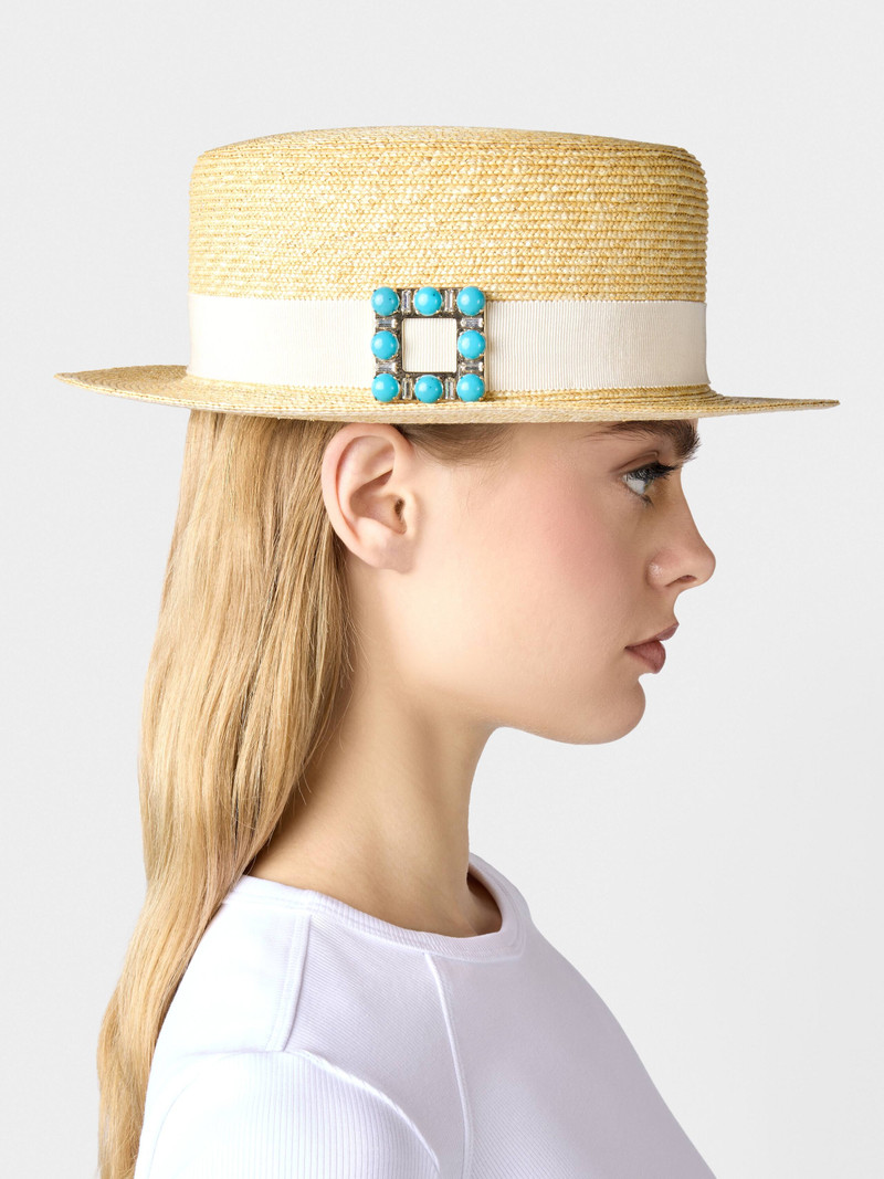 Roger Vivier Très Vivier Hat in raffia outlook